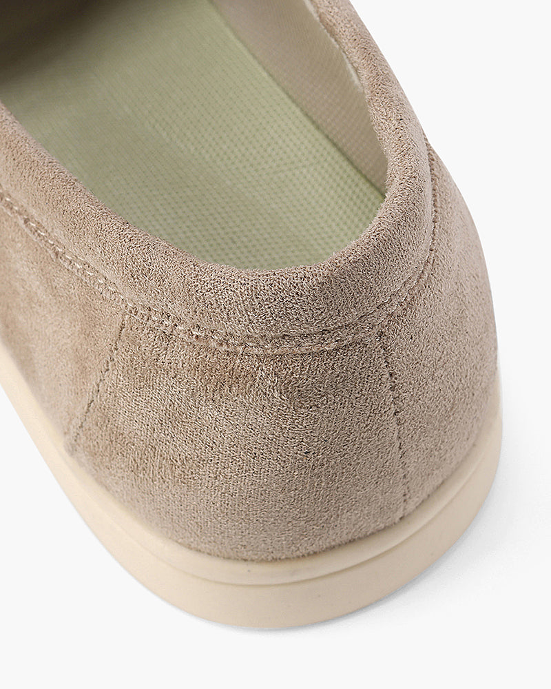 Loafers i semsket skinn