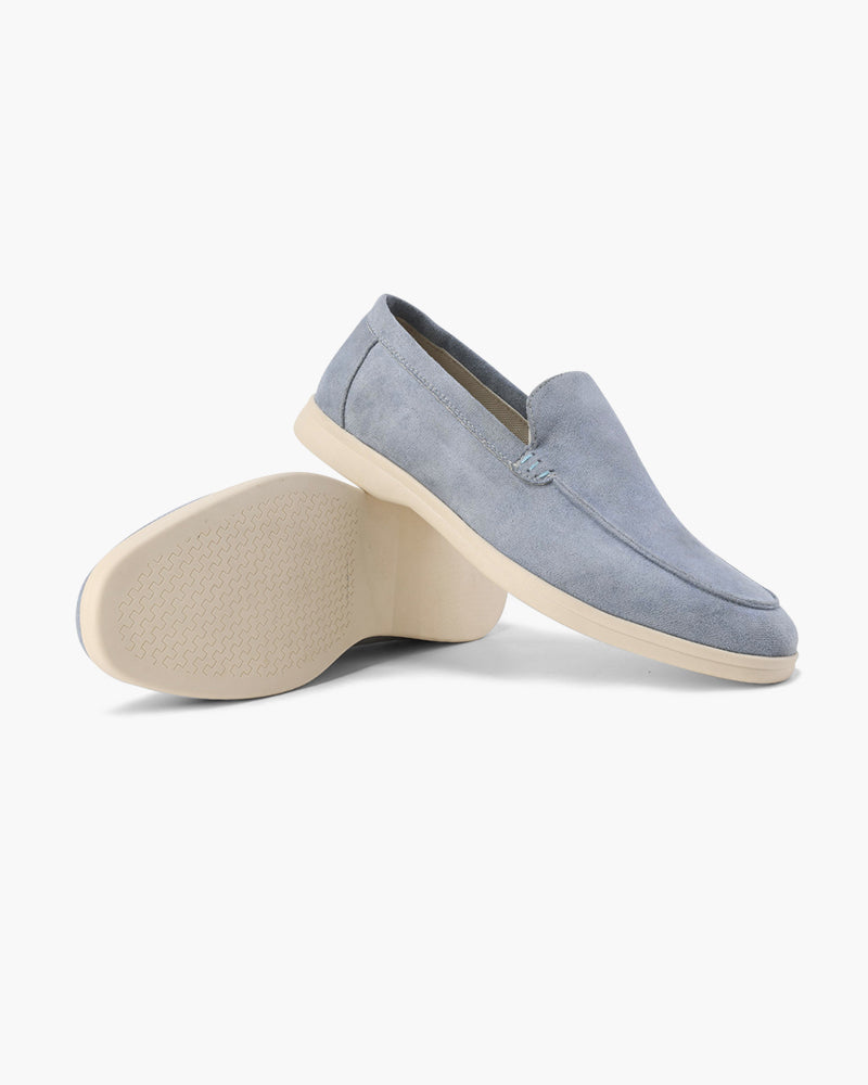 Loafers i semsket skinn