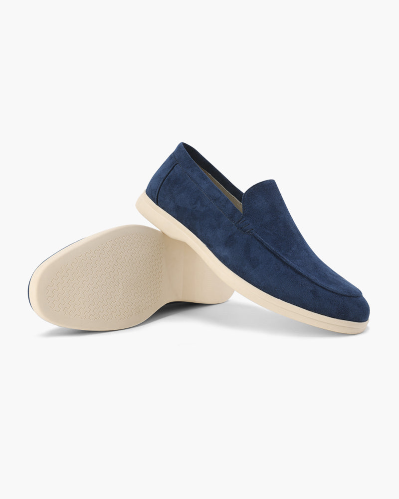 Loafers i semsket skinn