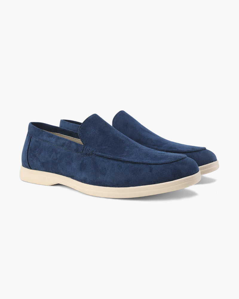 Loafers i semsket skinn
