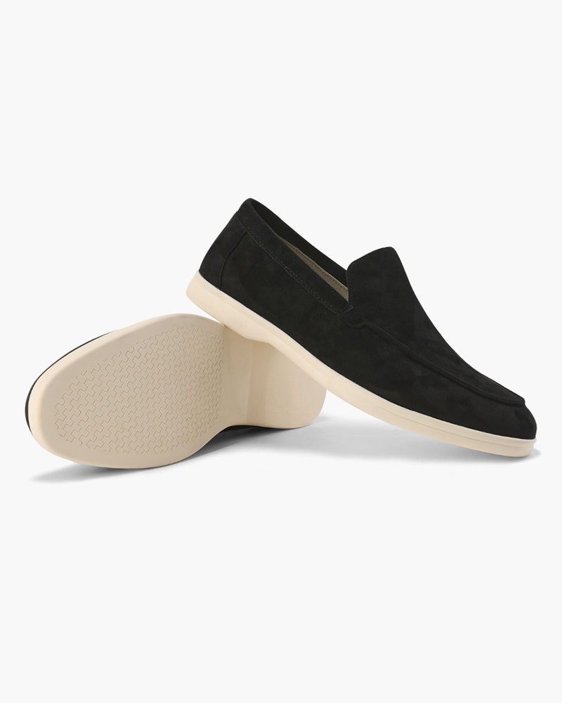 Loafers i semsket skinn
