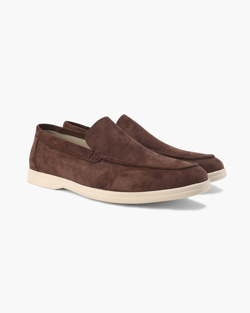 Loafers i semsket skinn