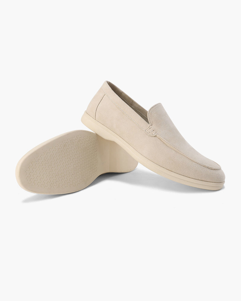 Loafers i semsket skinn
